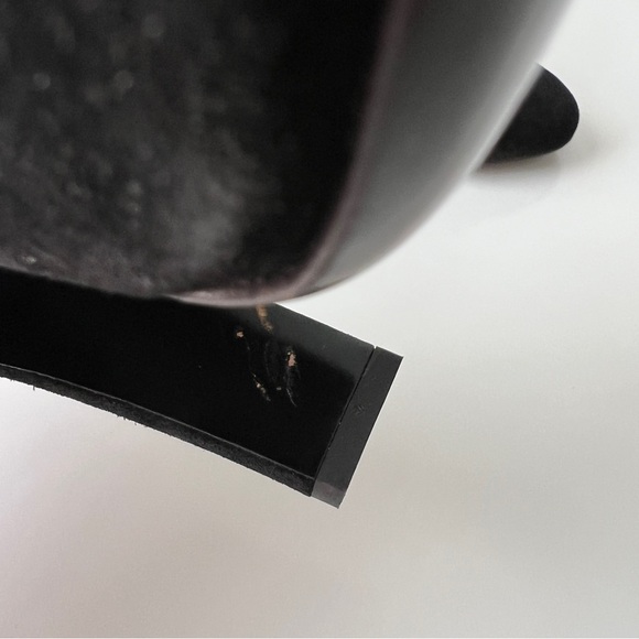 Burberry Black Suede Heels with Leather Trim and Grommets - Picture 10 of 12